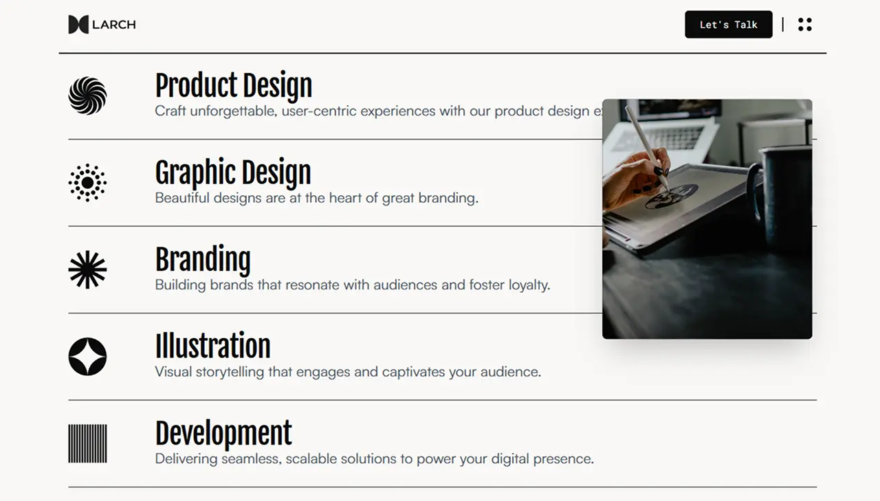 Larch Agency - Hero section