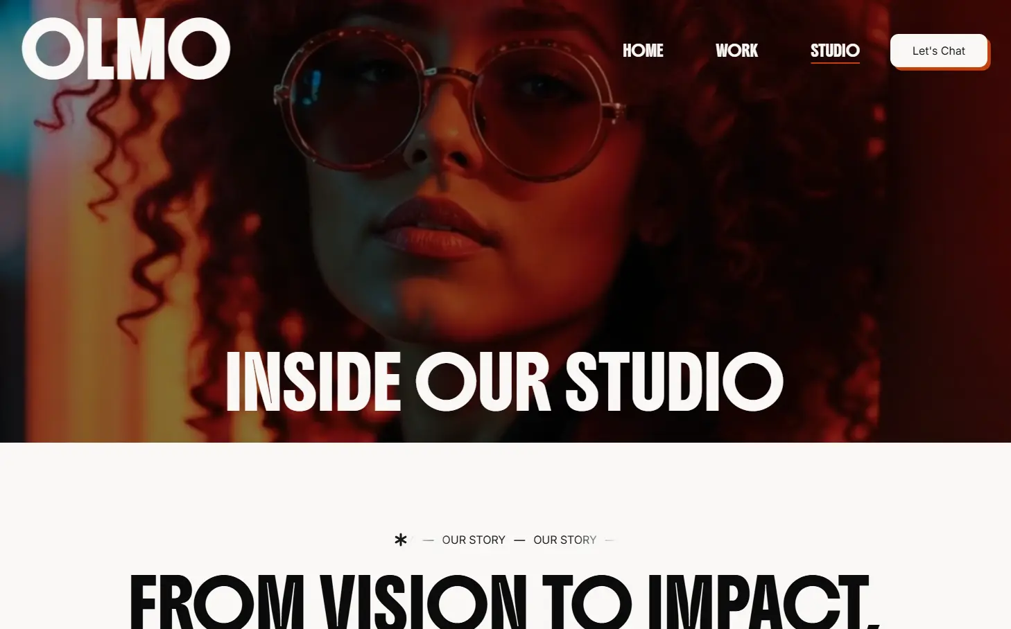 Olmo Studio - Hero section